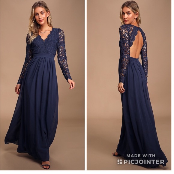 Lulus Dresses & Skirts - Lulu’s Awaken My Love Lace Sleeve Maxi Dress